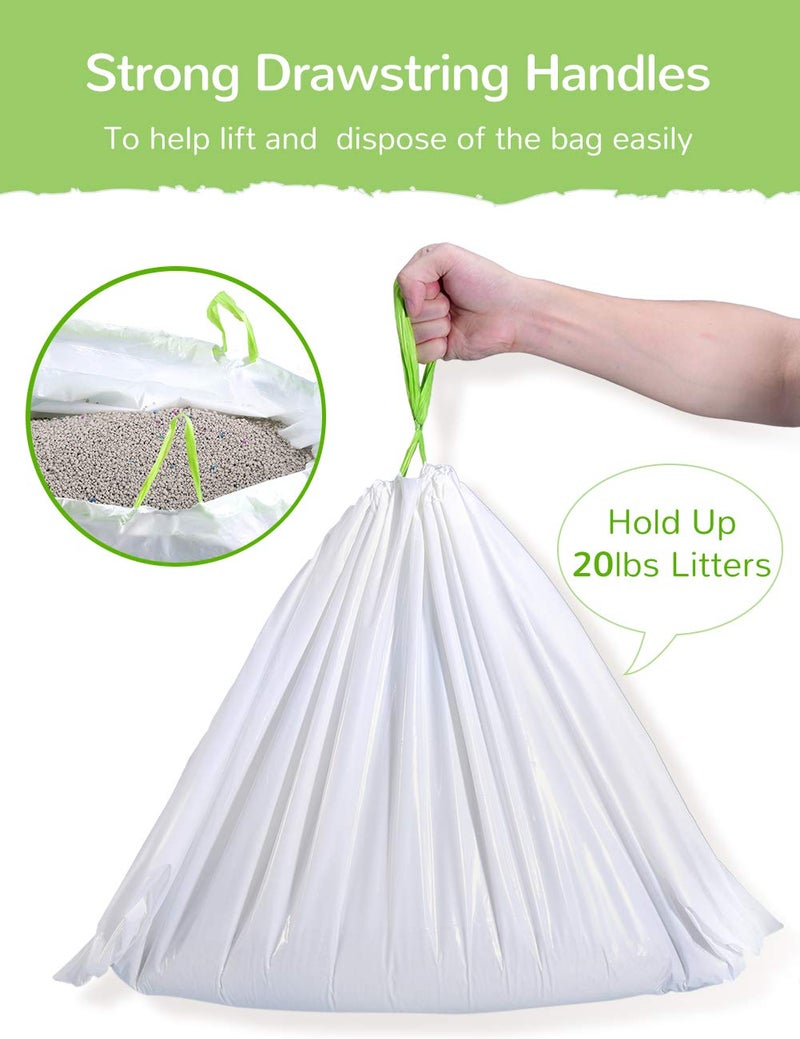 PETOCAT Litter Box Liners, 34 Count Jumbo Cat Litter Pan liners, Drawstring Litter Liner Bags For Litter Box, Easy Clean Up Thick Large Kitty Litter Liner XL, Eco Friendly Pet Cat Supplies(36" x 19") - Image 4